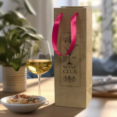 branded Champagne Ribbon Handle Paper Bag, from our range of promotional Paper Bags