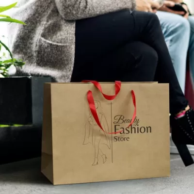 branded Extra Large Ribbon Handle Paper Bag, from our range of promotional Paper Bags