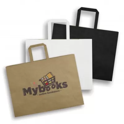 branded Extra Large Flat Handle Paper Bag Landscape, from our range of promotional Paper Bags