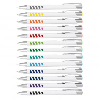 branded Panama Grip Pen Metal - White Barrel, from our range of promotional Metal Promotional Pens
