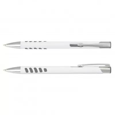 branded Panama Grip Pen Metal - White Barrel, from our range of promotional Metal Promotional Pens