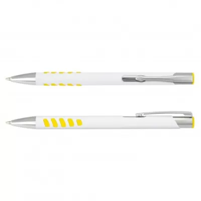 branded Panama Grip Pen Metal - White Barrel, from our range of promotional Metal Promotional Pens
