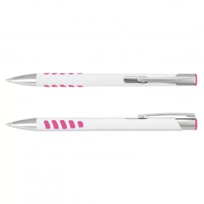 branded Panama Grip Pen Metal - White Barrel, from our range of promotional Metal Promotional Pens
