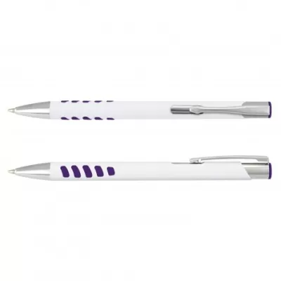 branded Panama Grip Pen Metal - White Barrel, from our range of promotional Metal Promotional Pens