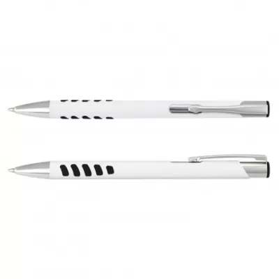 branded Panama Grip Pen Metal - White Barrel, from our range of promotional Metal Promotional Pens