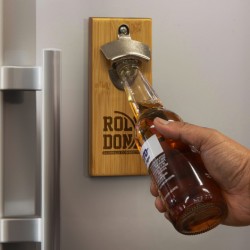 branded NATURA Bamboo Fridge Bottle Opener, from our range of promotional Bottle Openers