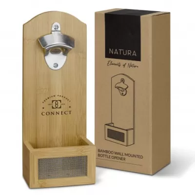 branded NATURA Bamboo Wall Mounted Bottle Opener, from our range of promotional Bottle Openers