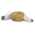 branded Bamboo Retractable Charging Cable, from our range of promotional USB Hubs &amp; Cables
