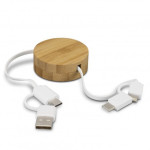 branded Bamboo Retractable Charging Cable, from our range of promotional USB Hubs &amp; Cables