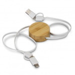 branded Bamboo Retractable Charging Cable, from our range of promotional USB Hubs &amp; Cables