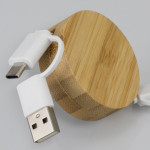 branded Bamboo Retractable Charging Cable, from our range of promotional USB Hubs &amp; Cables