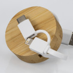 branded Bamboo Retractable Charging Cable, from our range of promotional USB Hubs &amp; Cables
