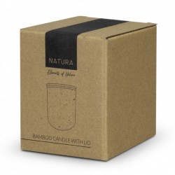 branded NATURA Candle with Bamboo Lid, from our range of promotional Candles