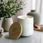 branded NATURA Candle with Bamboo Lid, from our range of promotional Candles