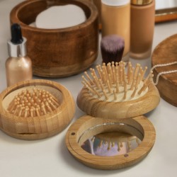 branded NATURA Bamboo Brush and Mirror, from our range of promotional Personal Products