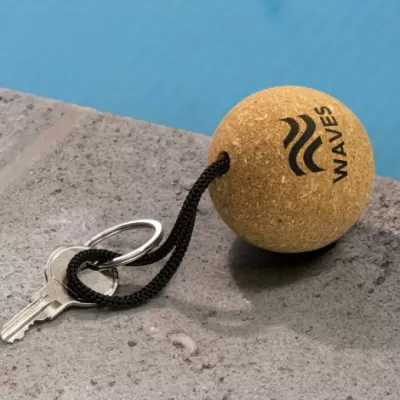 branded Cork Floating Key Ring - Round, from our range of promotional Printed Keyrings