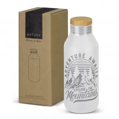 branded NATURA Ida Glass Bottle 600ml, from our range of promotional Drink Bottles - Glass