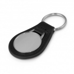 branded Round Baron Leather Key Ring, from our range of promotional Metal Keyrings
