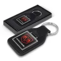branded Square Baron Leather Key Ring, from our range of promotional Metal Keyrings