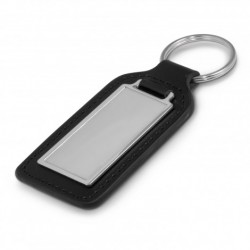 branded Rectangle Baron Leather Key Ring, from our range of promotional Metal Keyrings