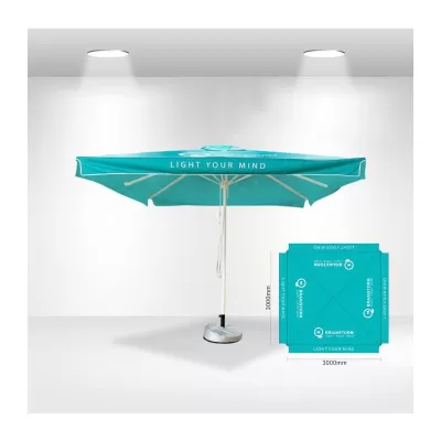 branded 3x3m Square Commercial Market Umbrella - With Valance, from our range of promotional Beach & Market Umbrellas