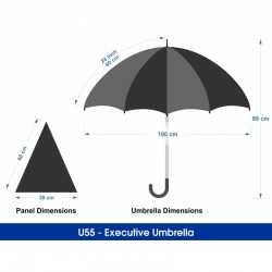 branded 24 Executive Umbrella, from our range of promotional Corporate Umbrellas