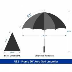 Corporate Umbrellas - 30 Promo Auto Open Golf Umbrella