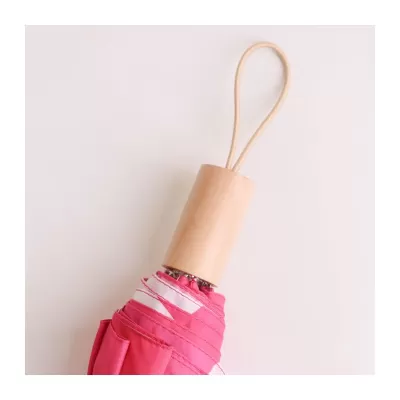 branded Custom Made RPET Lightweight Umbrella with Wooden Handle, from our range of promotional Custom Made Umbrellas