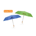 branded Custom Made Triple folding RPET umbrella, from our range of promotional Custom Made Umbrellas