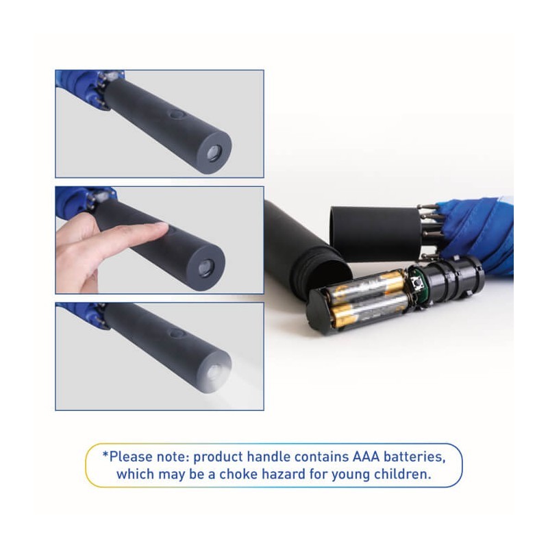 branded Deluxe Eight-Panel Umbrella with Projector Lamp(27), from our range of promotional Custom Made Umbrellas