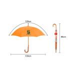 branded RPET Wooden Umbrella with Curved Handle, from our range of promotional Custom Made Umbrellas