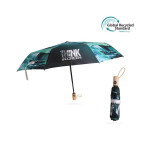 branded Triple folding RPET umbrella - auto open and close, from our range of promotional Custom Made Umbrellas