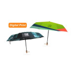 branded Triple folding RPET umbrella - auto open and close, from our range of promotional Custom Made Umbrellas