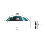 branded Triple folding RPET umbrella - auto open and close, from our range of promotional Custom Made Umbrellas