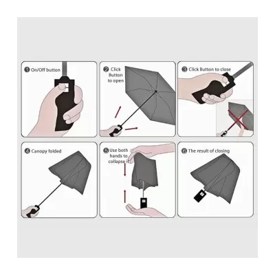 branded Triple folding RPET umbrella - auto open and close, from our range of promotional Custom Made Umbrellas