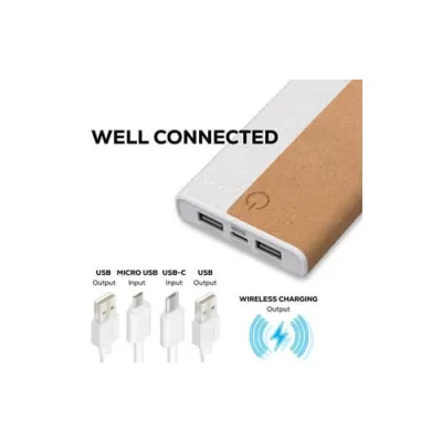 branded Norfolk Wireless Eco Power Bank - 10,000 mAh, from our range of promotional Power Banks