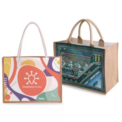 branded Custom Made Canvas and Jute Tote Bag, from our range of promotional Jute Shopping & Tote Bags