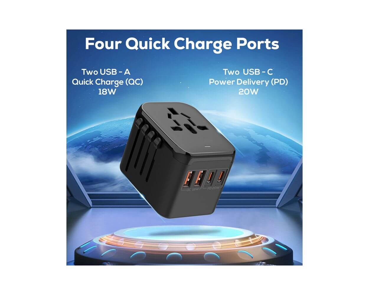 branded Fondi 20W QC and PD Travel Adaptor (2A2C), from our range of promotional Phone & Tablet Chargers