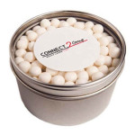 150g Mints Packed in Small Round Window Tins