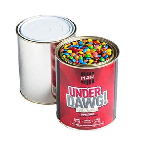 branded 1kg M&amp;Ms Packed in Paint Tins, from our range of promotional M&amp;M's