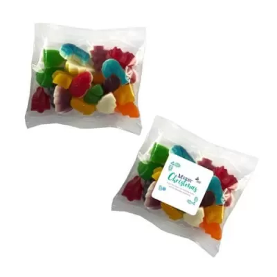 branded 100g Christmas Mixed Lollies Bulk Pack Packed in Cello Bags, from our range of promotional Lollies & Sweets
