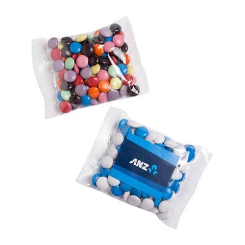 branded 100g Chocolate Beans Bulk Pack Packed in Cello Bags, from our range of promotional Branded Chocolates