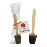 50g Chocolate Spoon Packed in Cello Bags packaging with Tag &amp; Ribbon