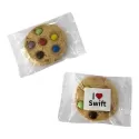 branded 55g Chocolate Button Cookie Packed in Cello Bags, from our range of promotional Biscuits &amp; Cookies