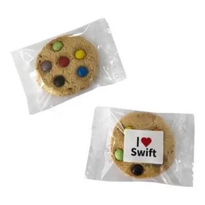 branded 55g Chocolate Button Cookie Packed in Cello Bags, from our range of promotional Biscuits & Cookies