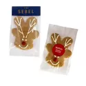 branded 50g Gingerbread Reindeer Cookie Packed in Cello Bags, from our range of promotional Biscuits &amp; Cookies