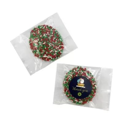 branded 20g Christmas Freckle Packed in Cello Bags, from our range of promotional Biscuits & Cookies