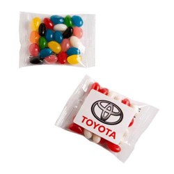 Promotional Jelly Beans - 25g Jelly Beans Packed in Cello Bags with Sticker