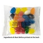 Promotional Jelly Beans - 25g Jelly Beans Packed in Cello Bags with Sticker