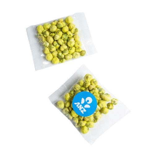 branded 25g Wasabi Peas Bag Bulk Pack Packed in Cello Bags, from our range of promotional Branded Snacks